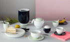 Tea cup / White/Dark Blue