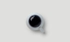 Tea cup / White/Dark Blue