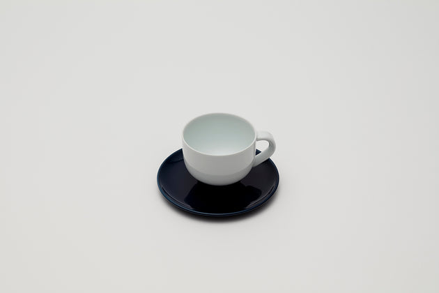 Tea cup / White/Dark Blue