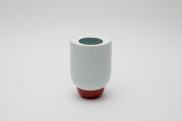 Flower Vase L / White/White/Red
