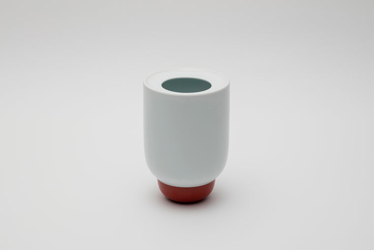 Flower Vase L / White/White/Red