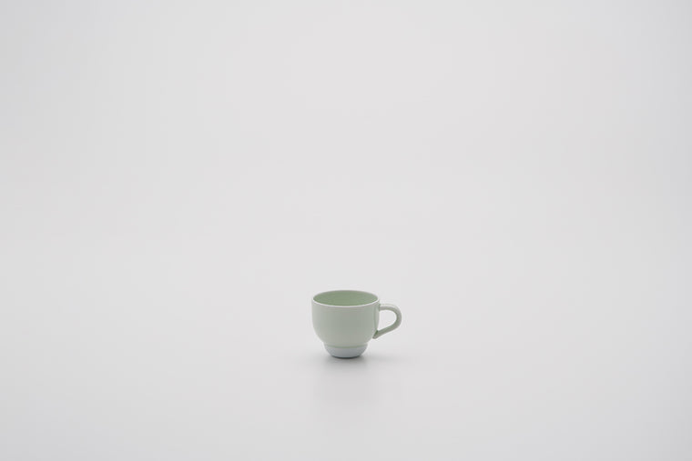 Espresso Cup with Handle / Celadon/White
