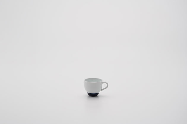 Espresso Cup with Handle / White/Dark Blue